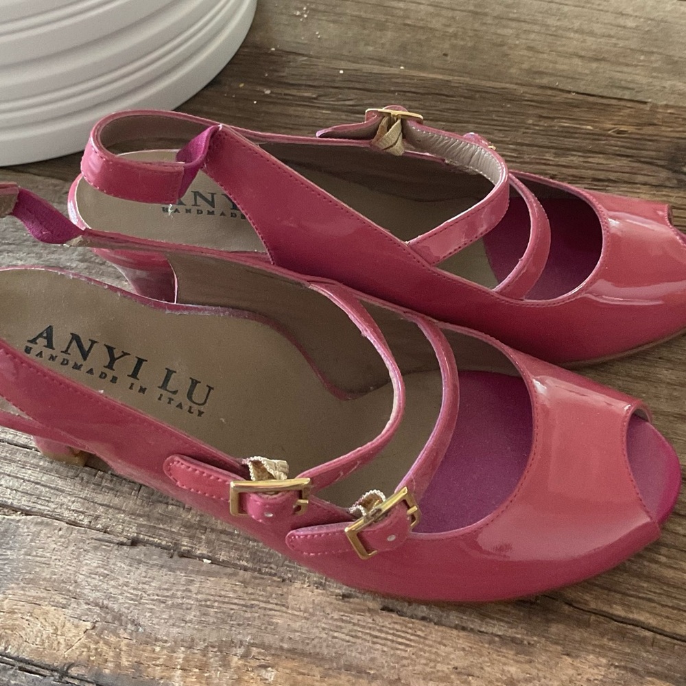 Anyi Lu Pink Heels with Ankle Strap
